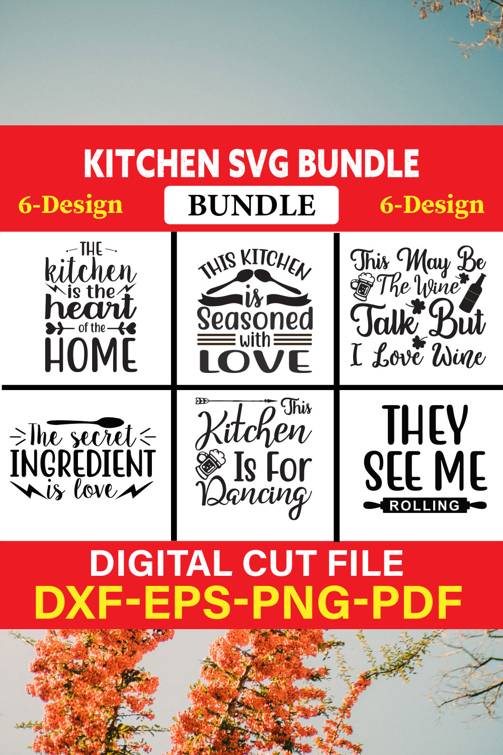 Kitchen T-shirt Design Bundle Vol-12 pinterest preview image.