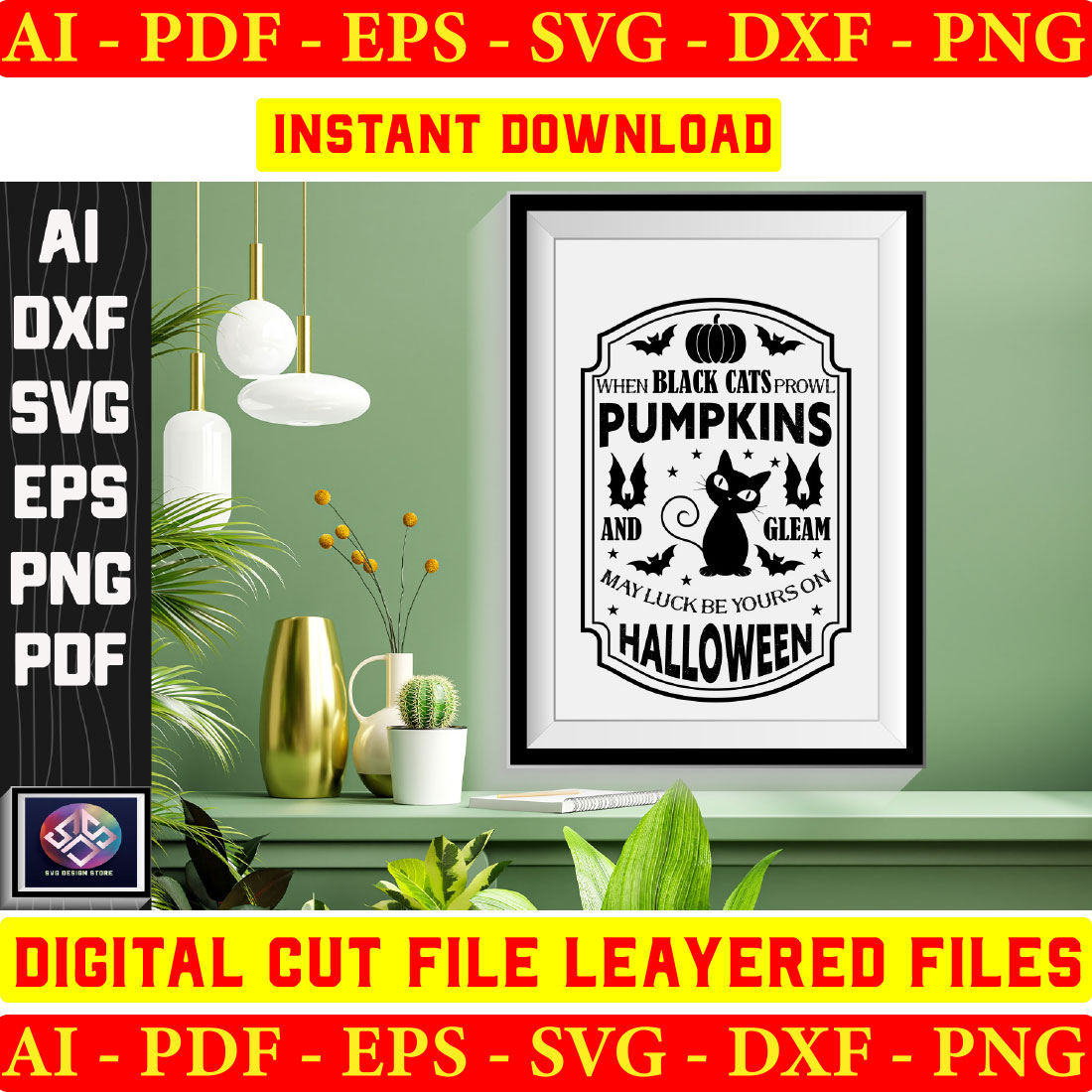 Vintage Halloween Sing svg Bundle - printable halloween signs svg - halloween svg files for cricut preview image.