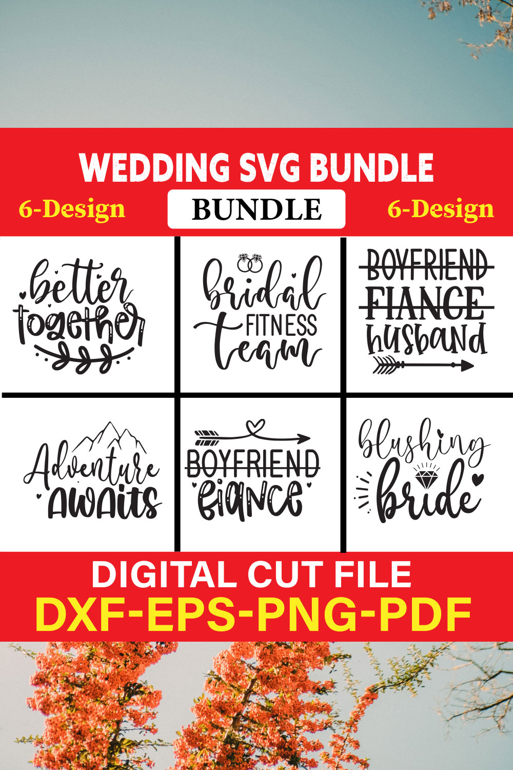 Wedding T-shirt Design Bundle Vol-1 pinterest preview image.