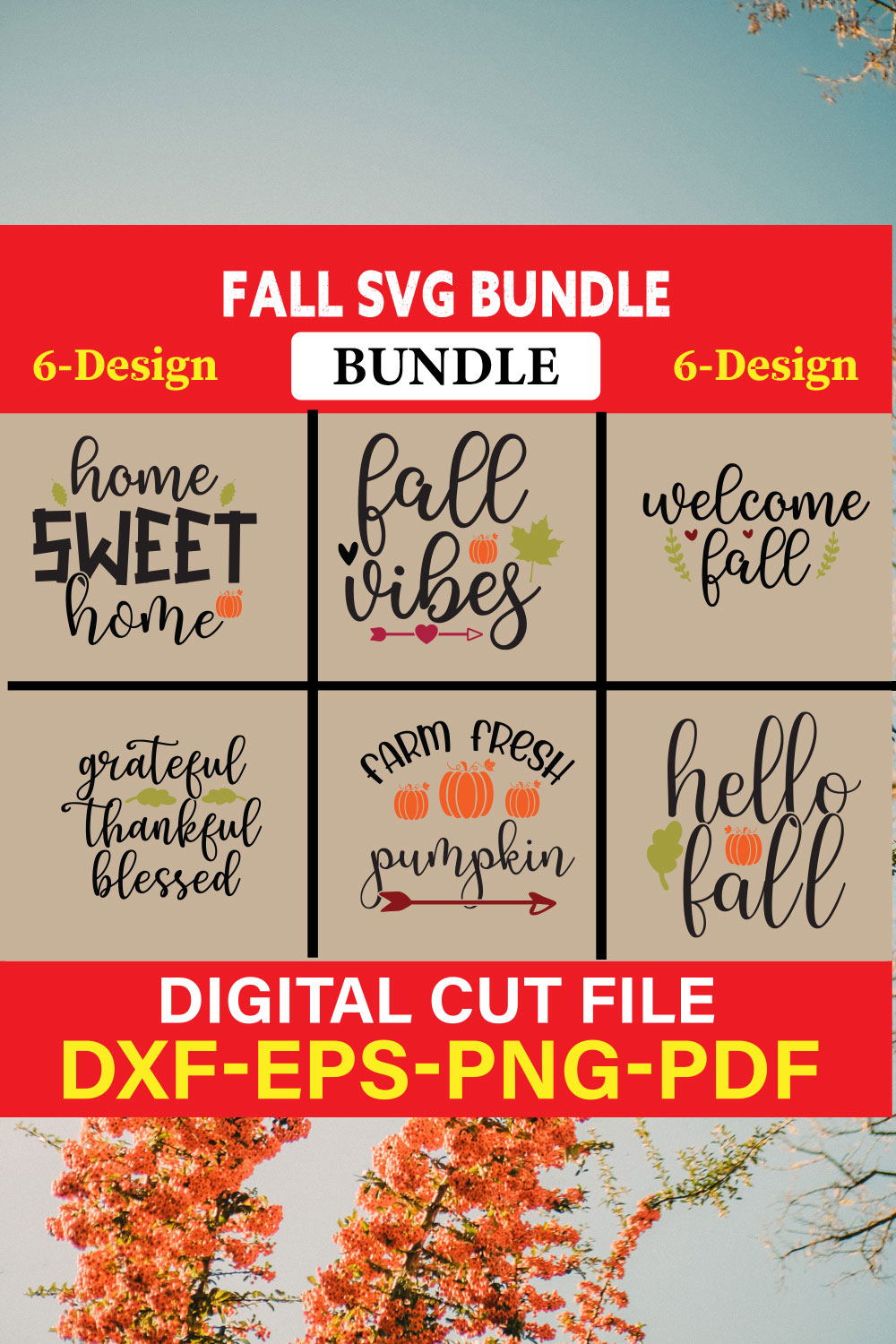 Fall SVG, Fall SVG Bundle, Autumn Svg, Thanksgiving Svg, Fall Svg Designs, Fall Sign, Autumn Bundle Svg, Vol-09 pinterest preview image.