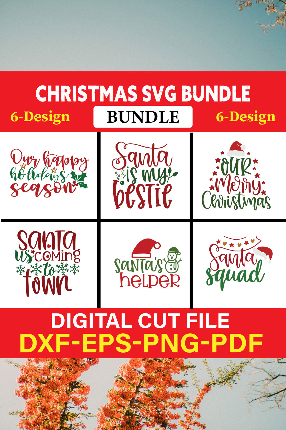 Christmas T-shirt Design Bundle Vol-30 pinterest preview image.