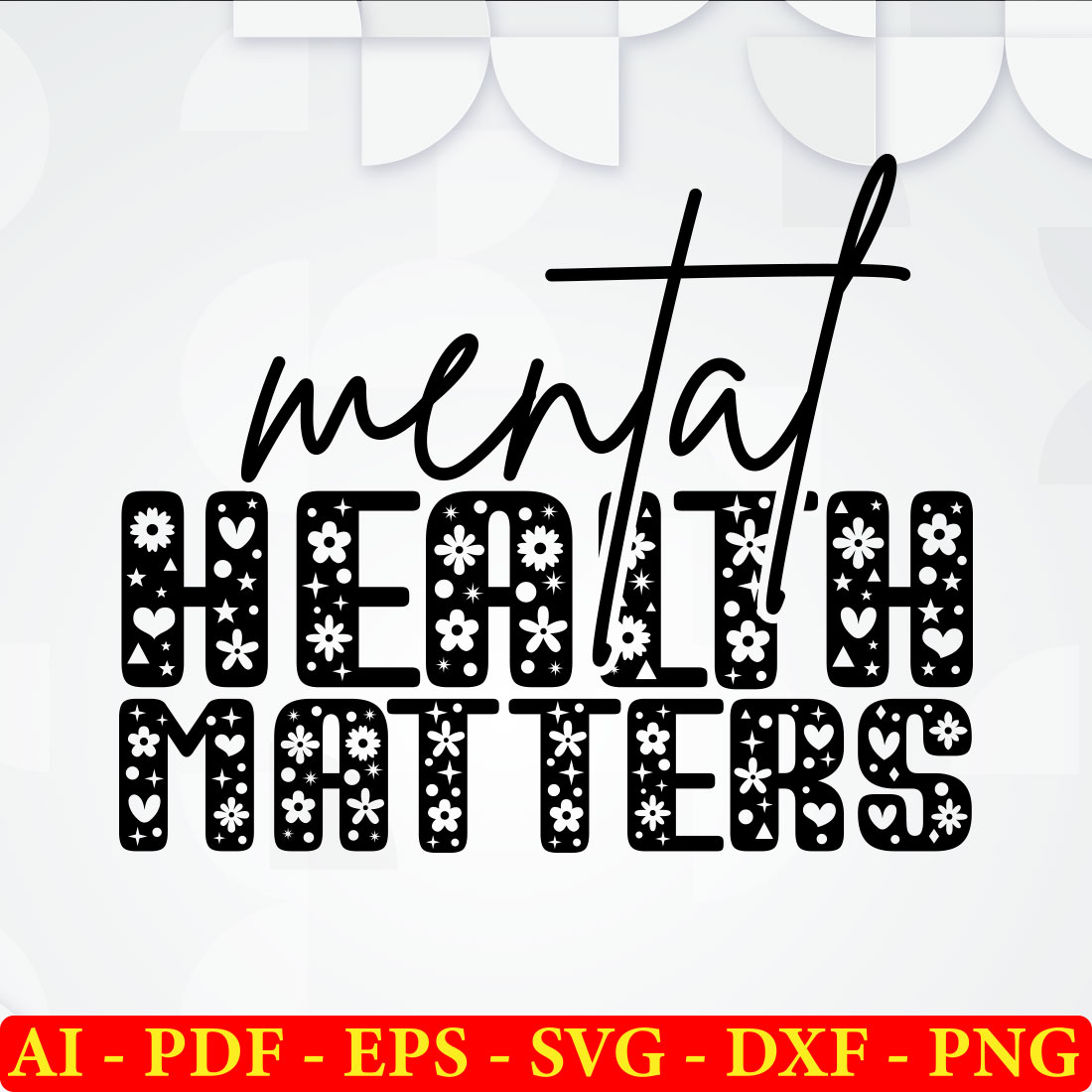 6 Mental Health Matters T-shirt SVG Bundle Vol-03 preview image.
