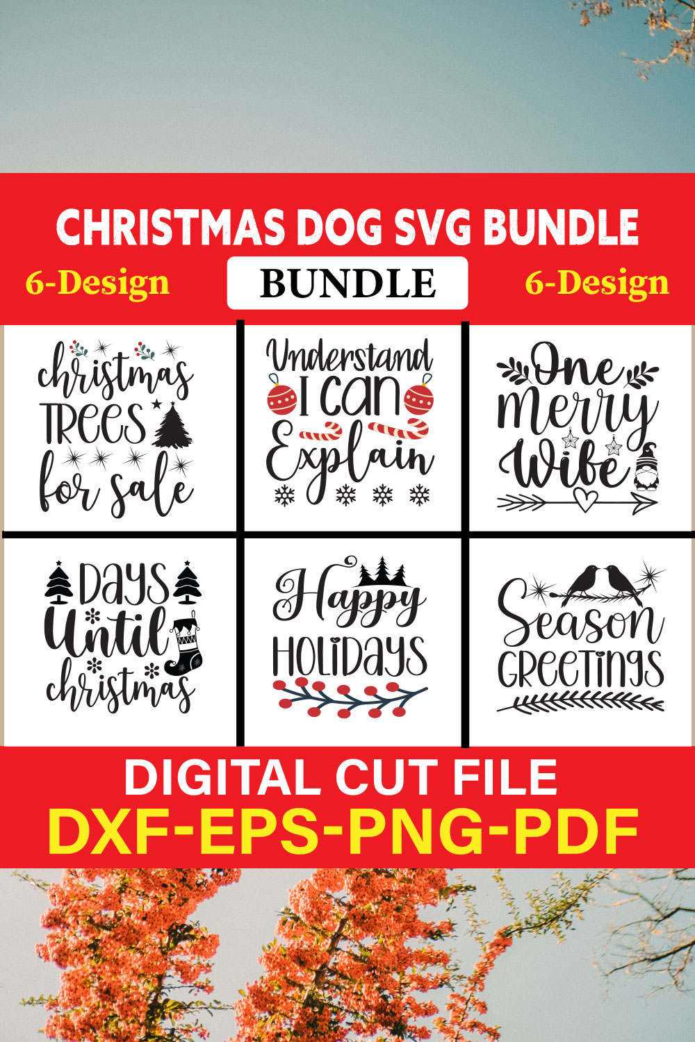 Christmas SVG Bundle / Funny Christmas SVG / Cut File vol-22 pinterest preview image.