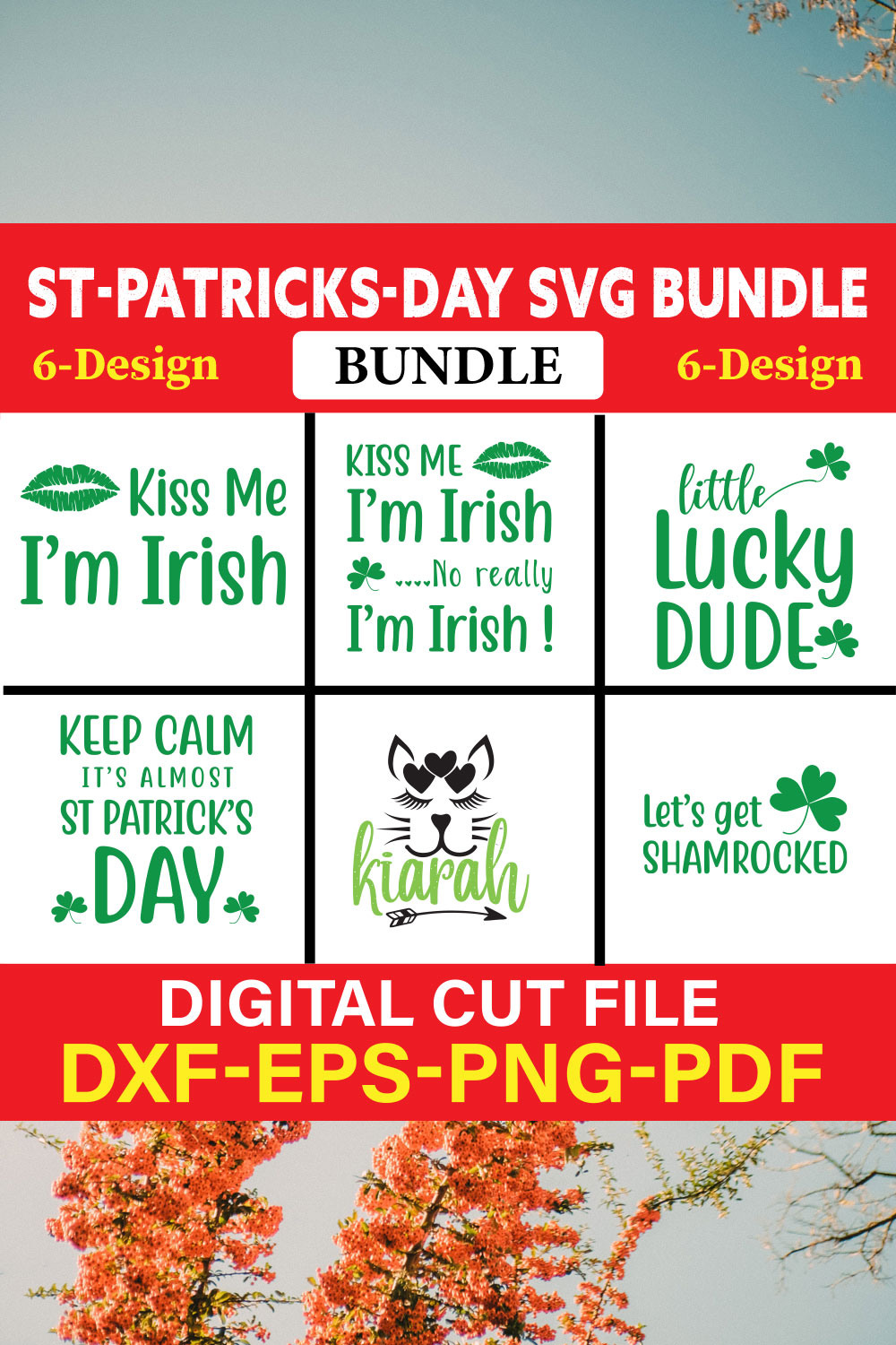 St-Patricks Day T-shirt Design Bundle Vol-4 pinterest preview image.