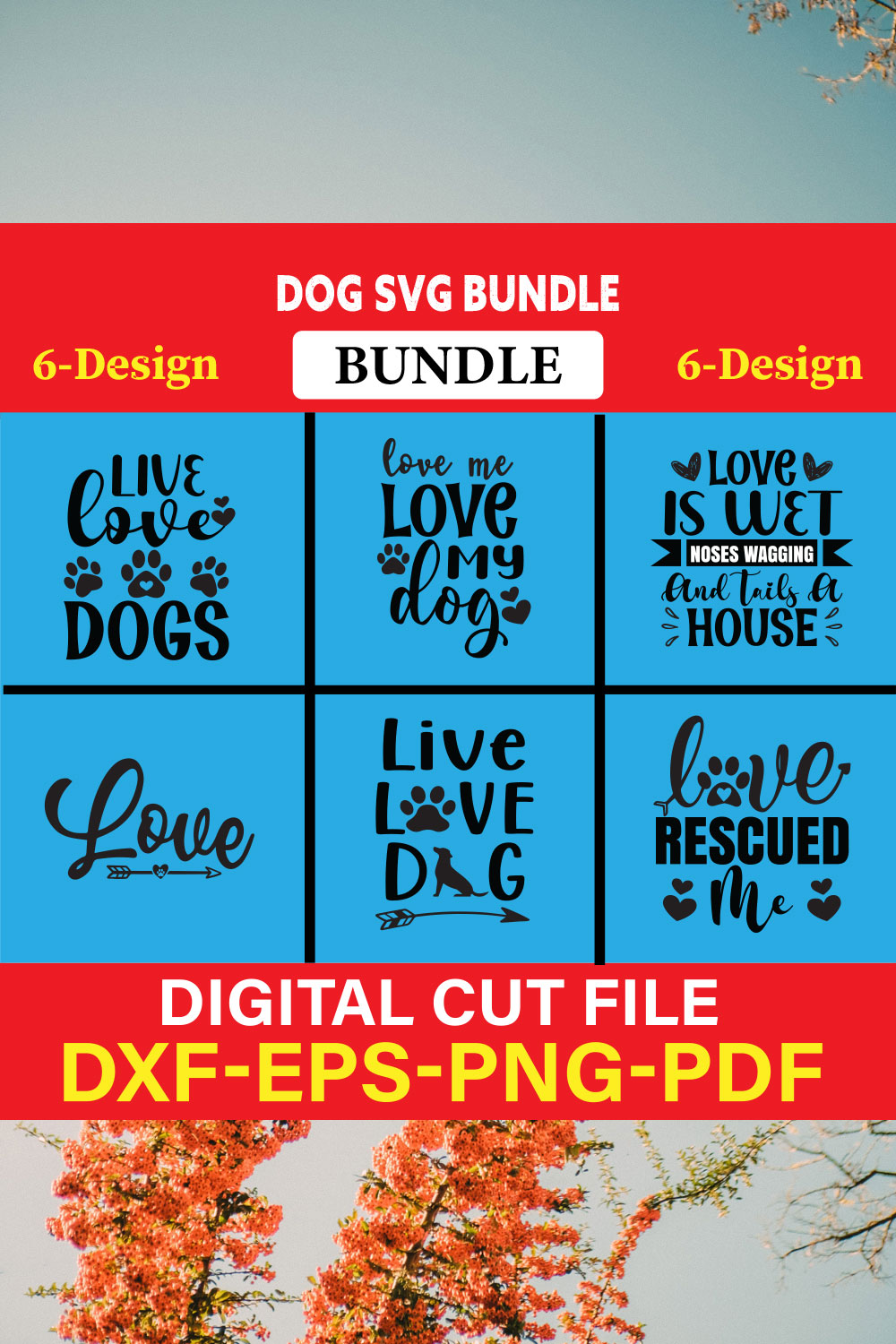 Dog T-shirt Design Bundle Vol-7 pinterest preview image.
