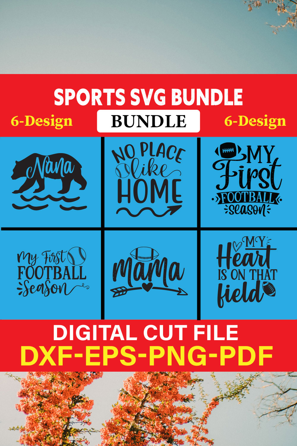 Sports T-shirt Design Bundle Vol-6 pinterest preview image.