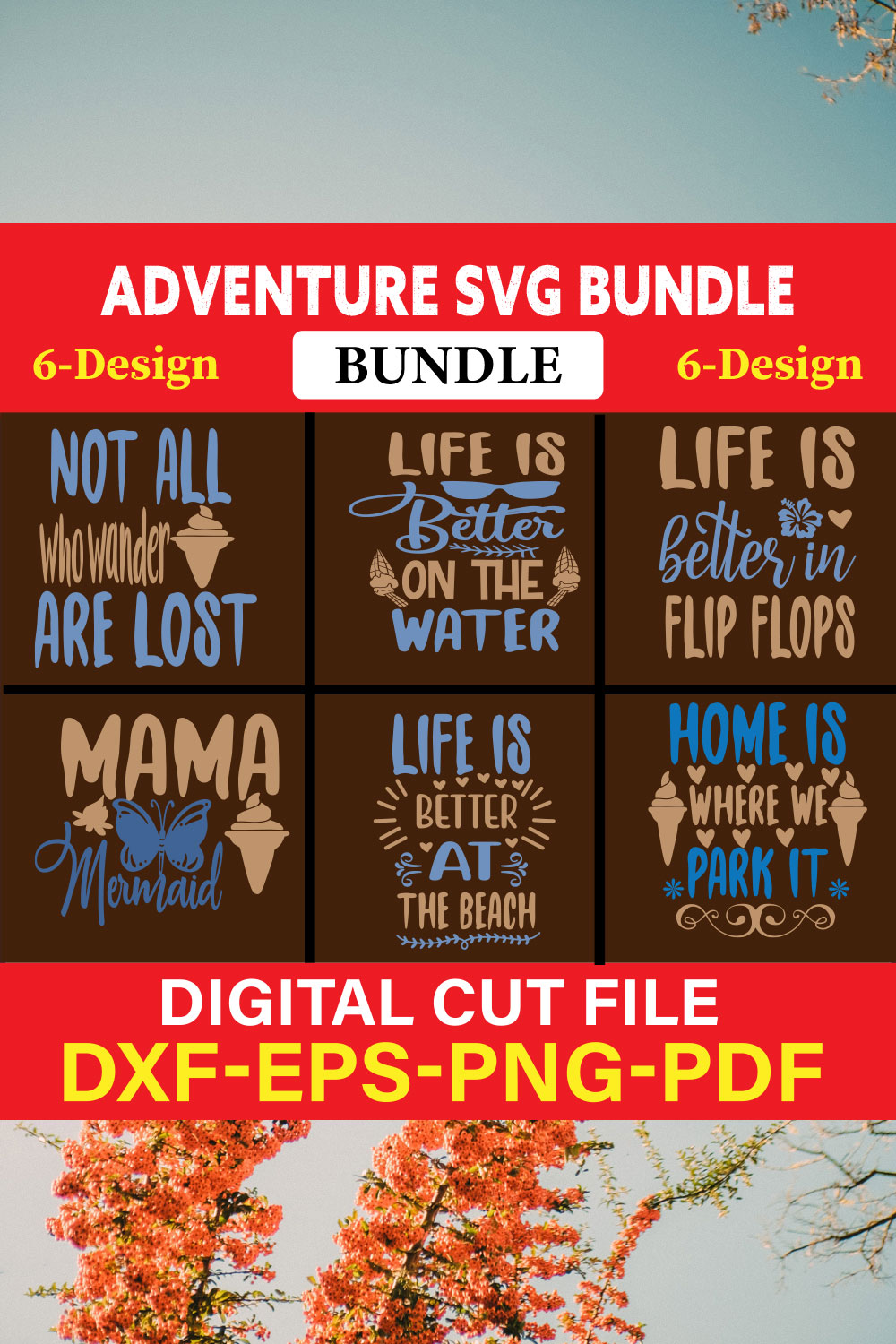 Adventure T-shirt Design Bundle Vol-8 pinterest preview image.