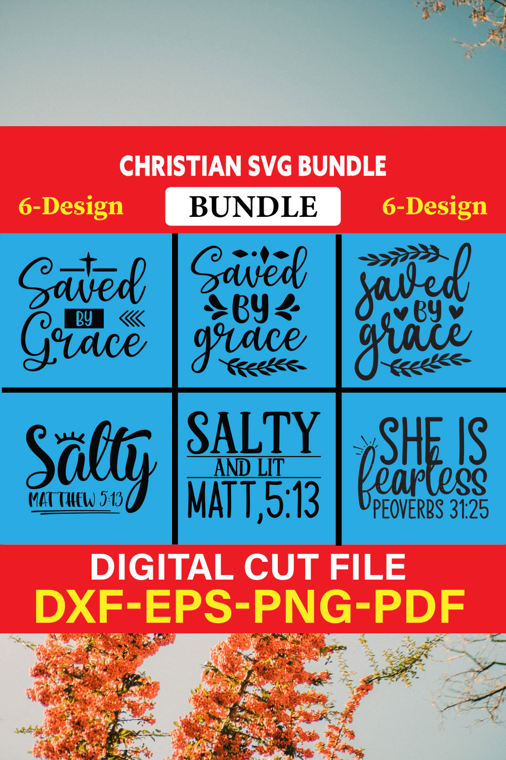 Christian T-shirt Design Bundle Vol-22 pinterest preview image.
