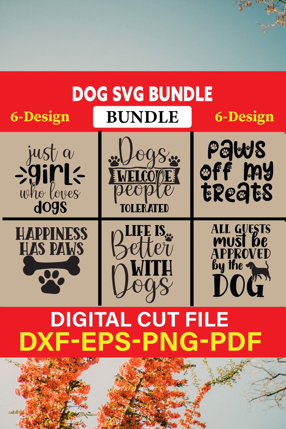 Dog svg bundle hand drawn | dog mom svg | paw svg | dog lover svg | fur mom svg | Pawsitive svg Vol-13 pinterest preview image.