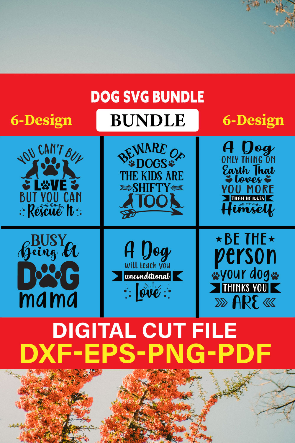 Dog T-shirt Design Bundle Vol-11 pinterest preview image.