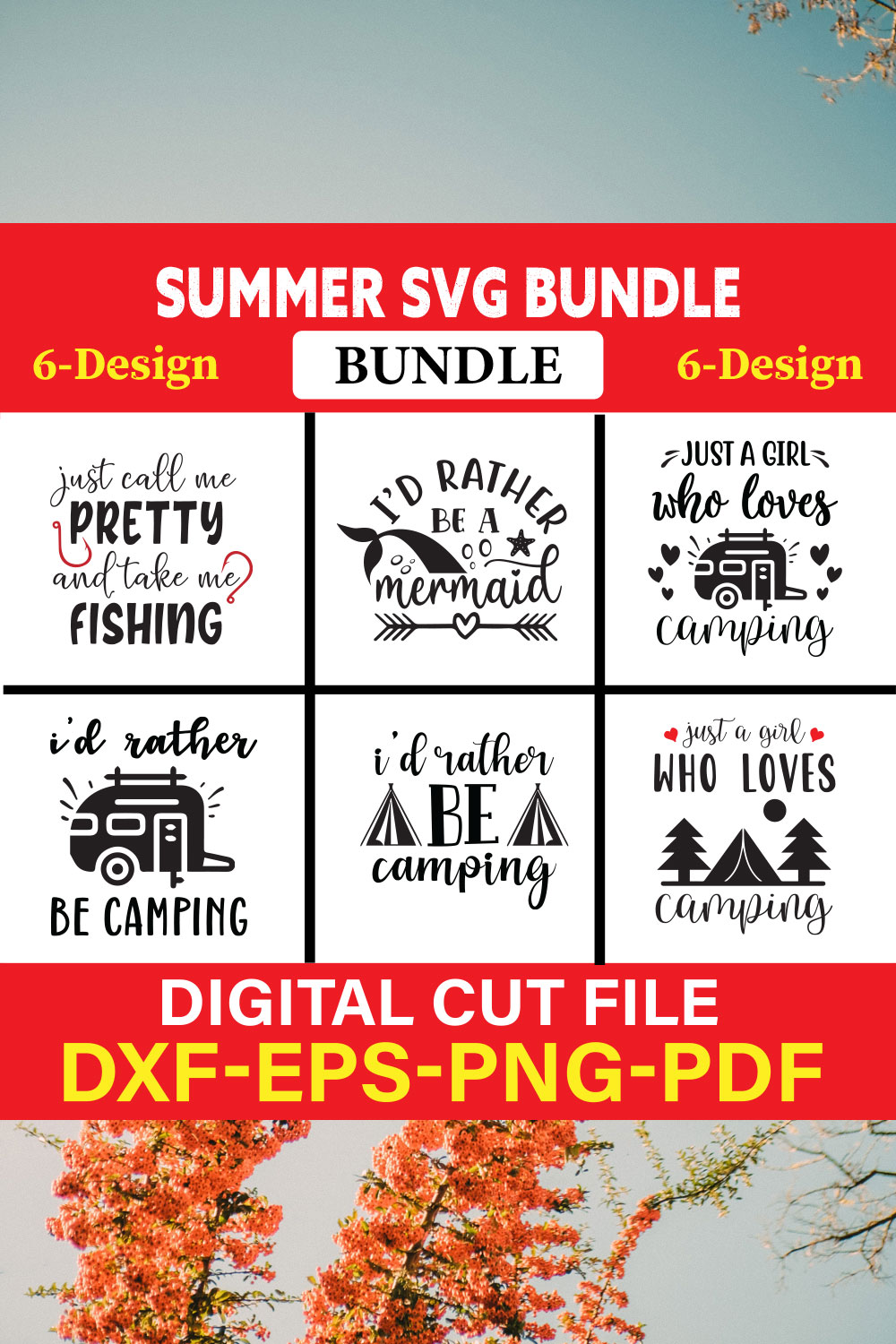 Summer T-shirt Design Bundle Vol-10 pinterest preview image.