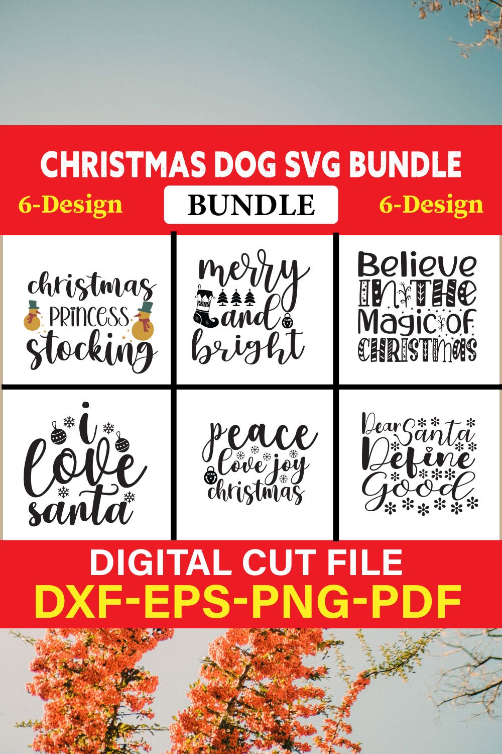 Christmas SVG Bundle / Funny Christmas SVG / Cut File vol-18 pinterest preview image.