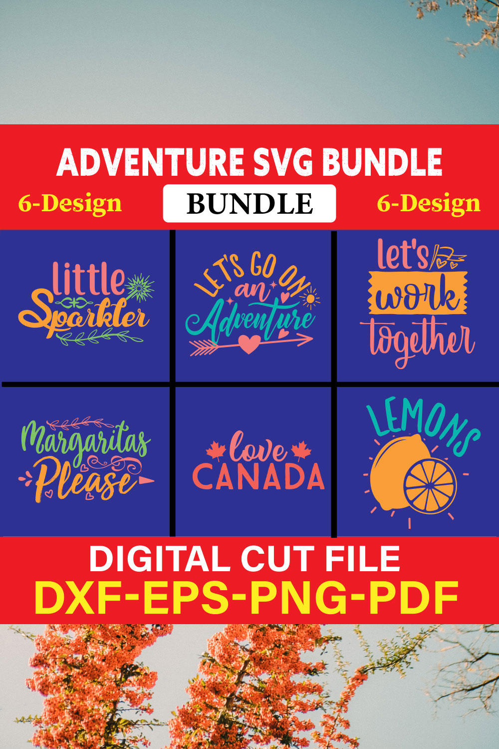 Adventure T-shirt Design Bundle Vol-4 pinterest preview image.