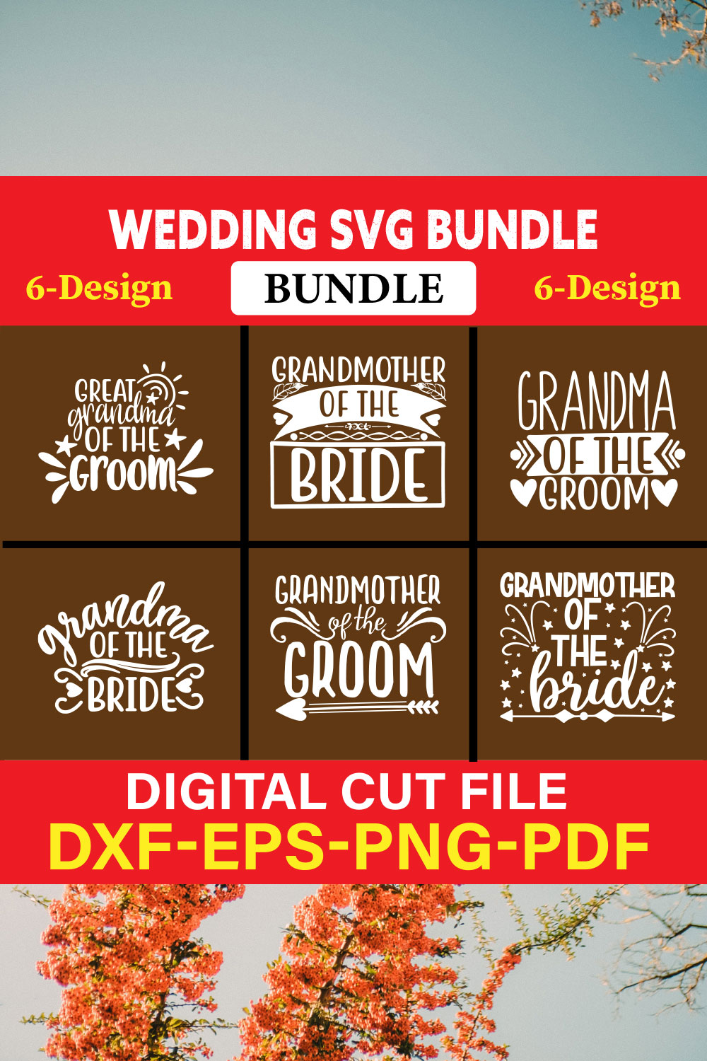 Wedding T-shirt Design Bundle Vol-17 pinterest preview image.