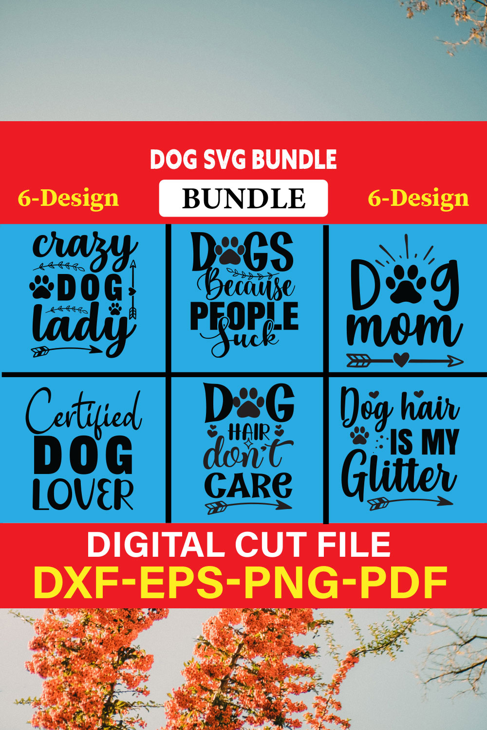 Dog T-shirt Design Bundle Vol-12 pinterest preview image.