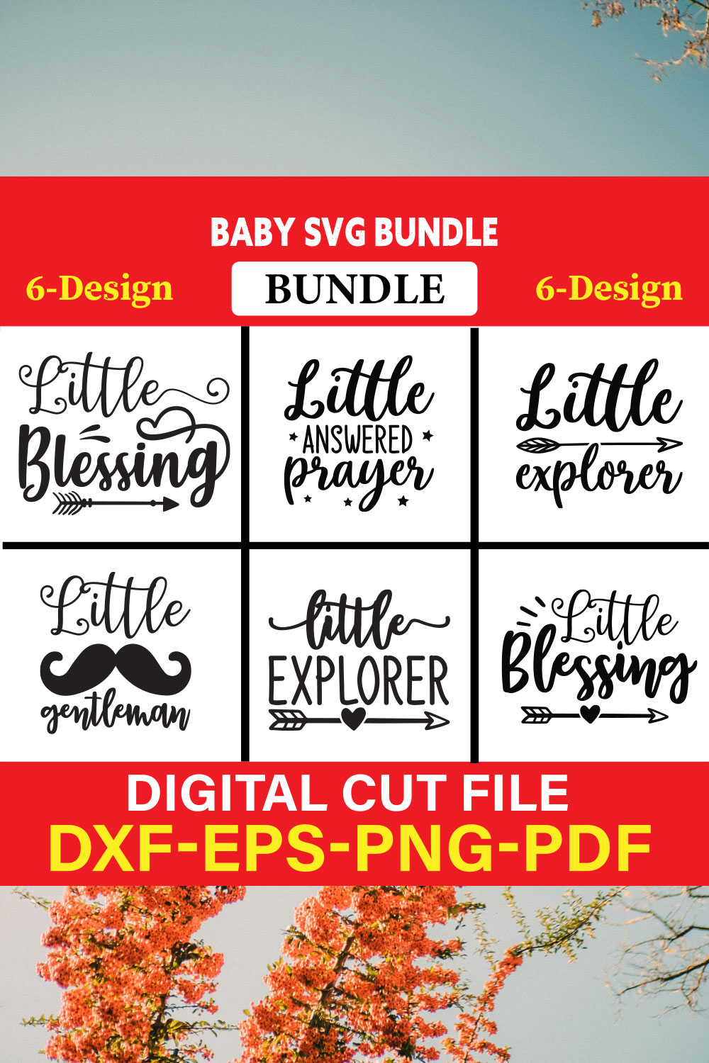Baby T-shirt Design Bundle Vol-7 pinterest preview image.