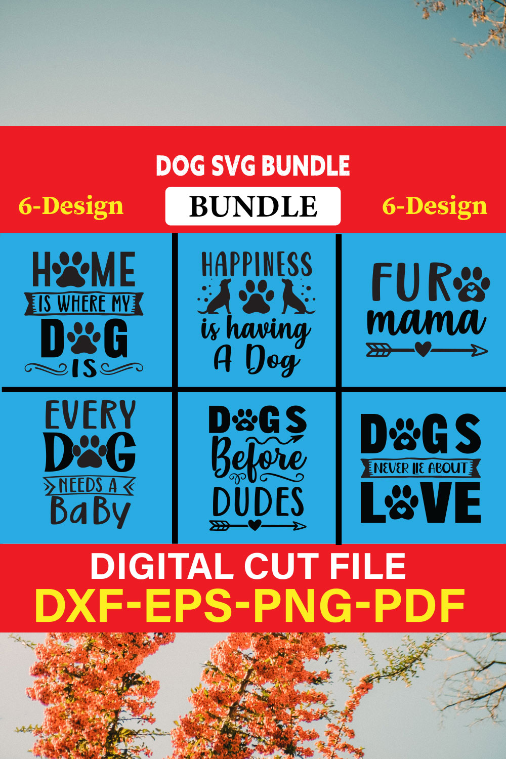 Dog T-shirt Design Bundle Vol-13 pinterest preview image.