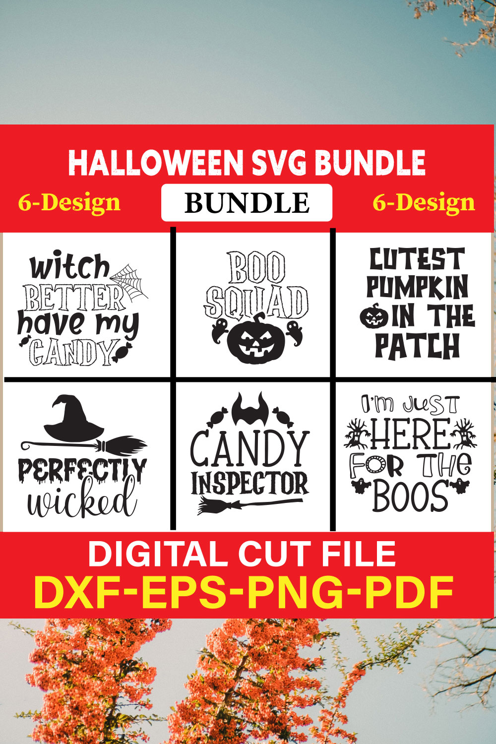 Halloween Svg Bundle, Halloween Bundle, Witch svg, Ghost svg, Pumpkin svg, Halloween Vector, Cricut, Funny Mom Svg Vol-20 pinterest preview image.