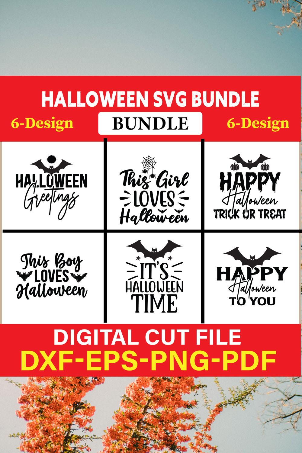 Halloween Svg Bundle, Halloween Bundle, Witch svg, Ghost svg, Pumpkin svg, Halloween Vector, Cricut, Funny Mom Svg Vol-16 pinterest preview image.