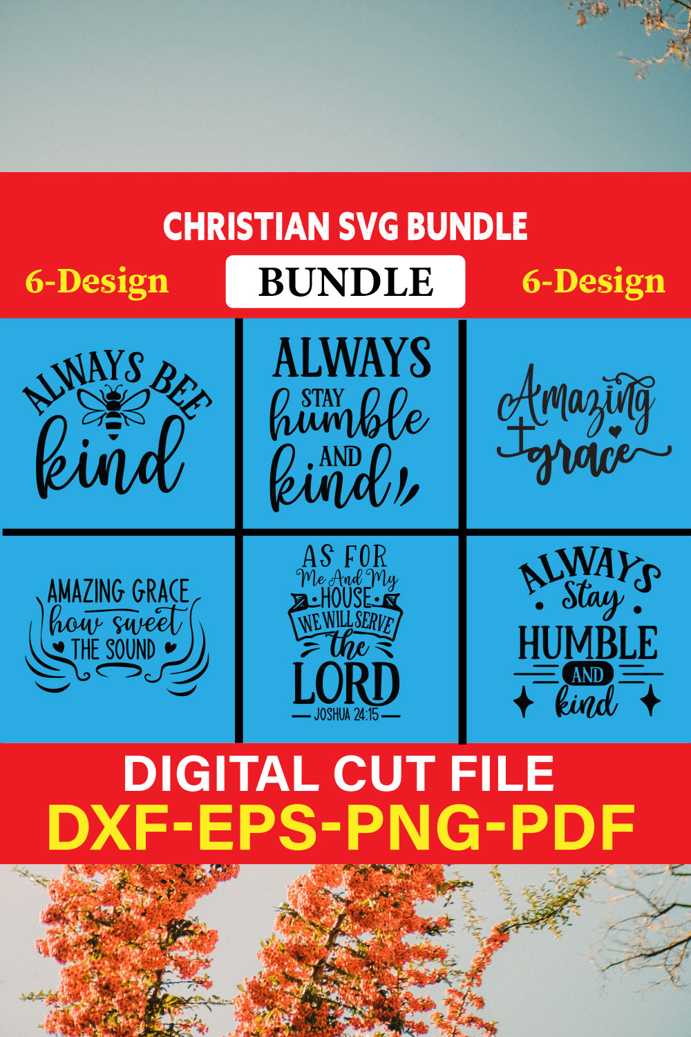 Christian T-shirt Design Bundle Vol-3 pinterest preview image.