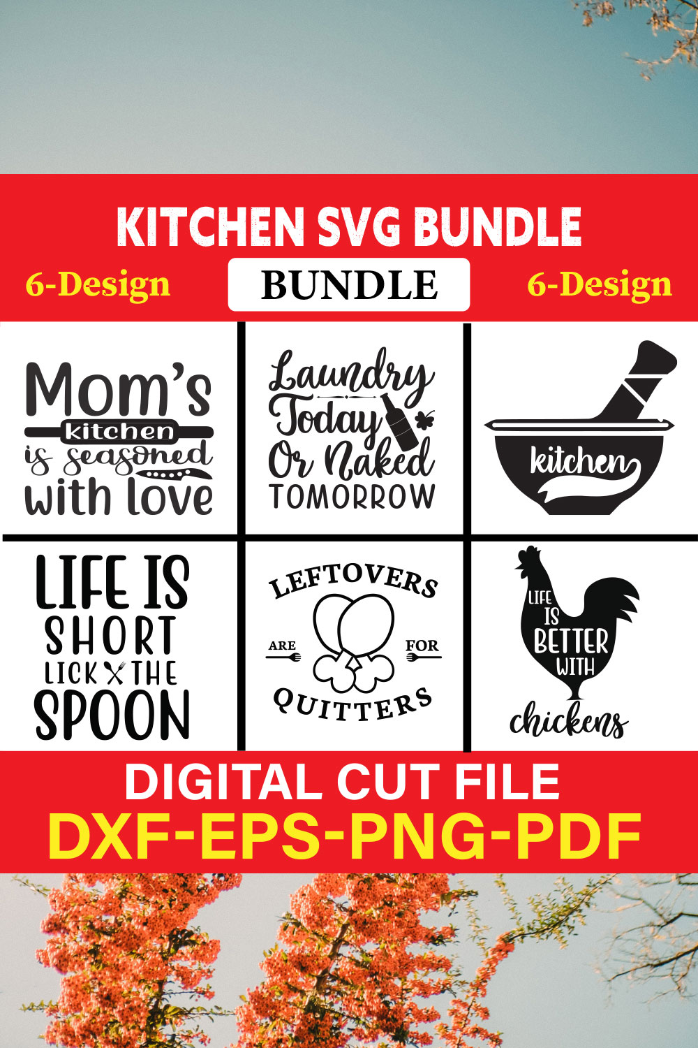 Kitchen T-shirt Design Bundle Vol-7 pinterest preview image.