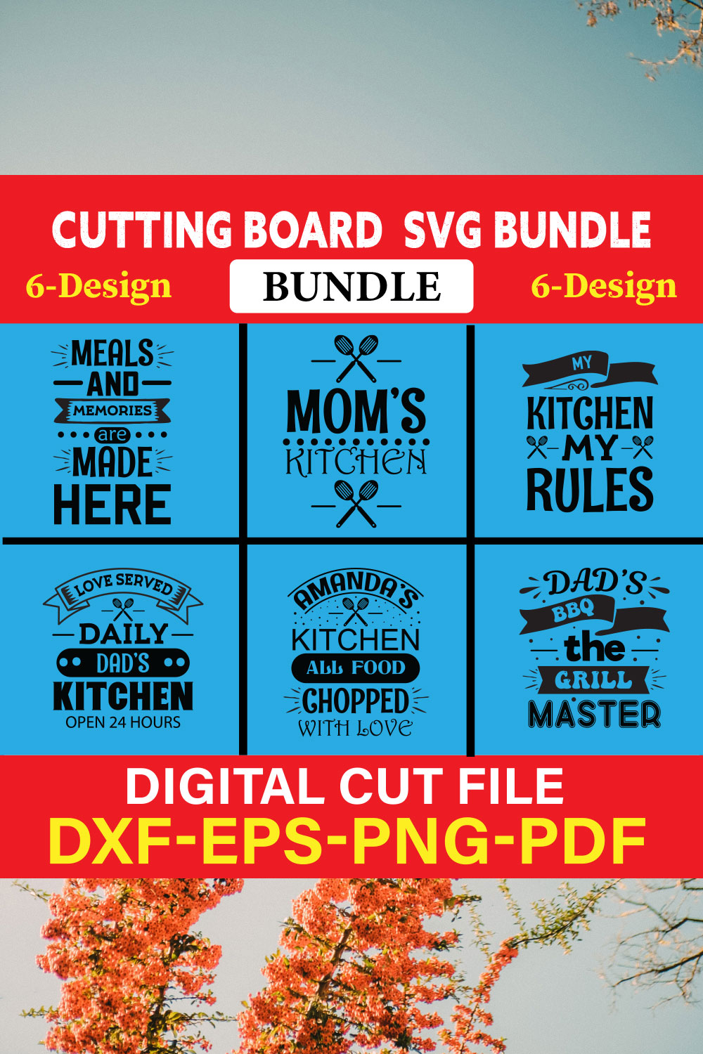 Cutting Board T-shirt Design Bundle Vol-6 pinterest preview image.