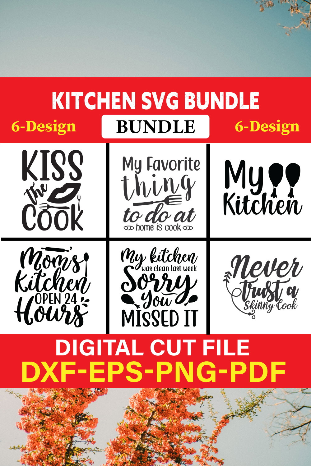 Kitchen T-shirt Design Bundle Vol-9 pinterest preview image.