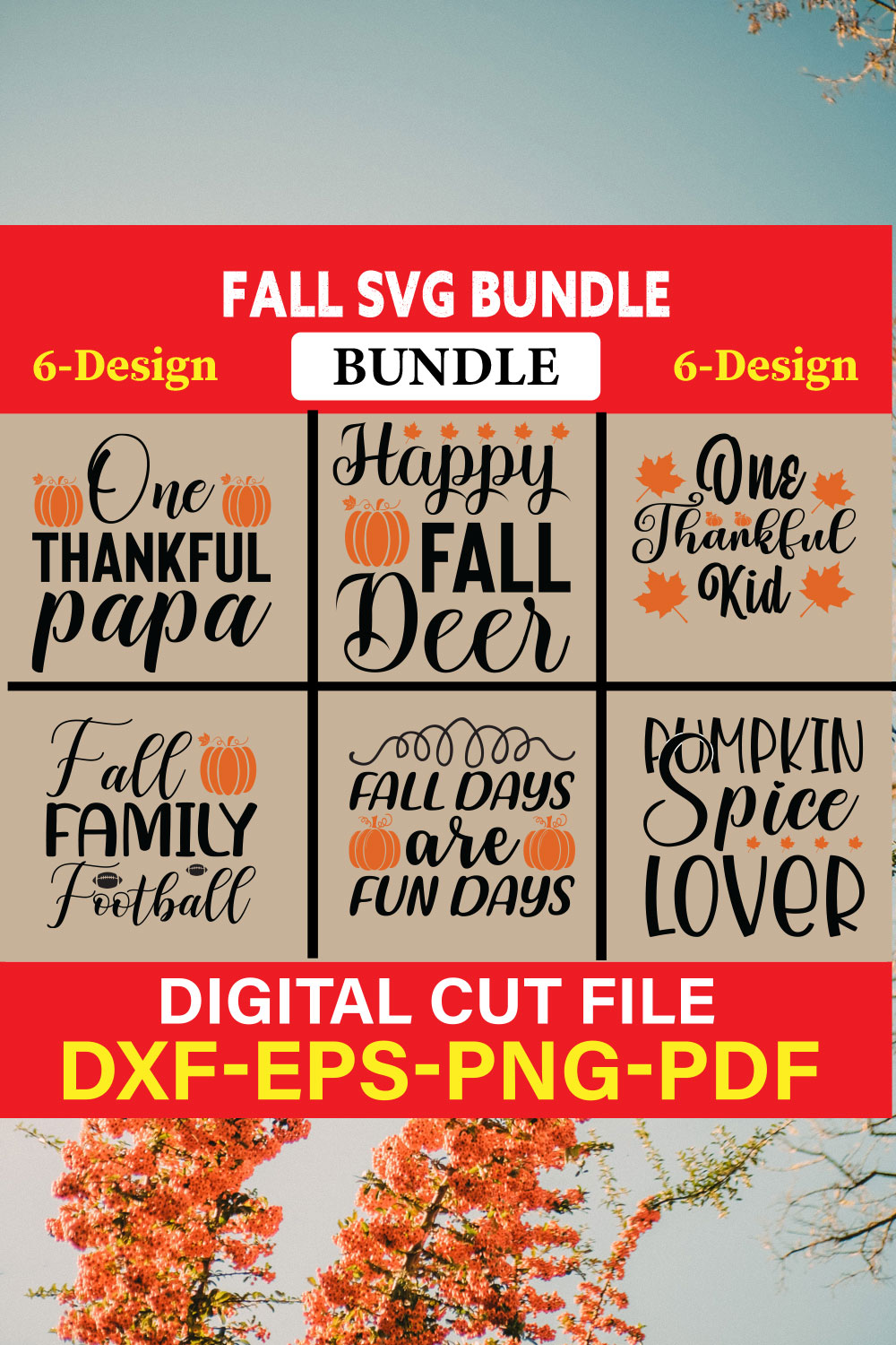 Fall SVG, Fall SVG Bundle, Autumn Svg, Thanksgiving Svg, Fall Svg Designs, Fall Sign, Autumn Bundle Svg, Vol-07 pinterest preview image.