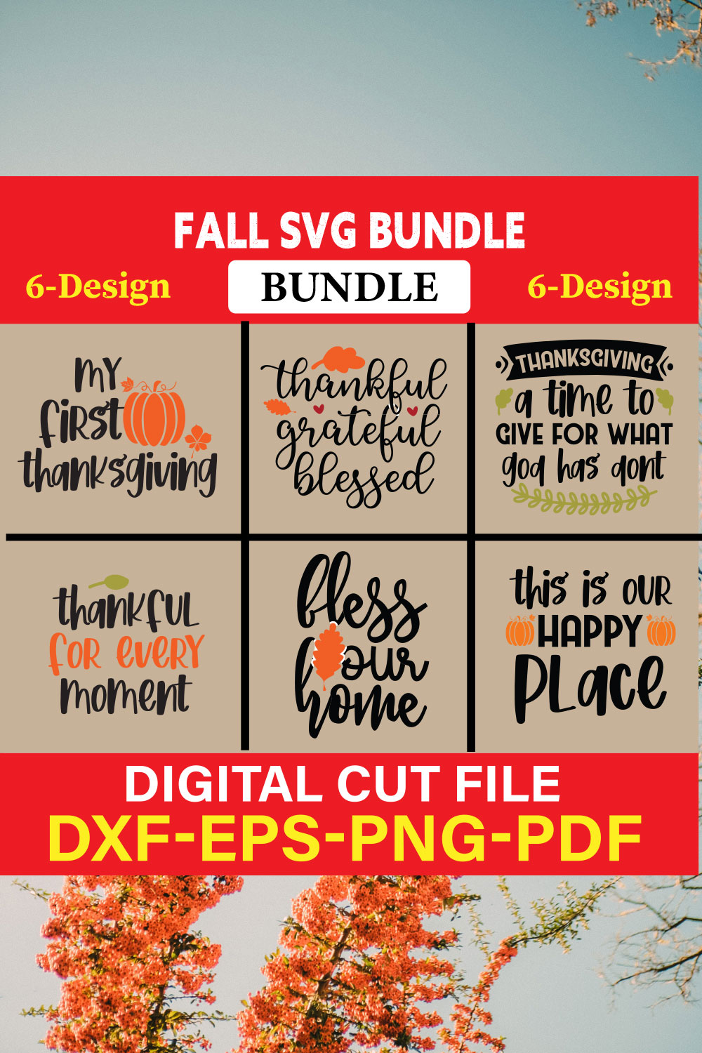 Fall SVG, Fall SVG Bundle, Autumn Svg, Thanksgiving Svg, Fall Svg Designs, Fall Sign, Autumn Bundle Svg, Vol-02 pinterest preview image.