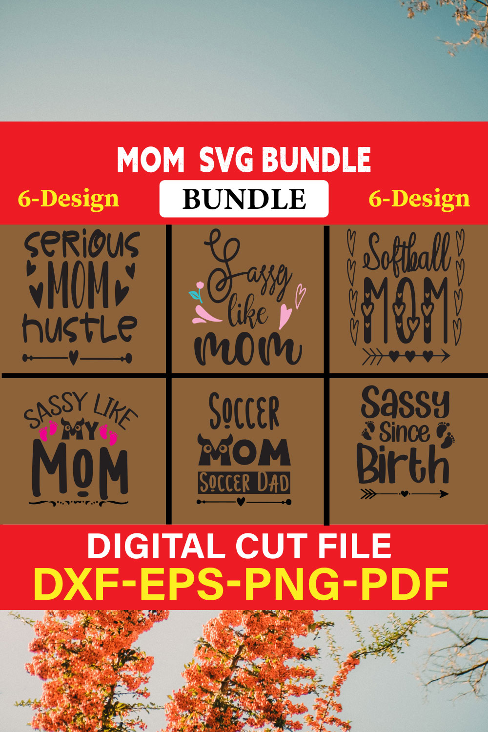 Mom T-shirt Design Bundle Vol-9 pinterest preview image.