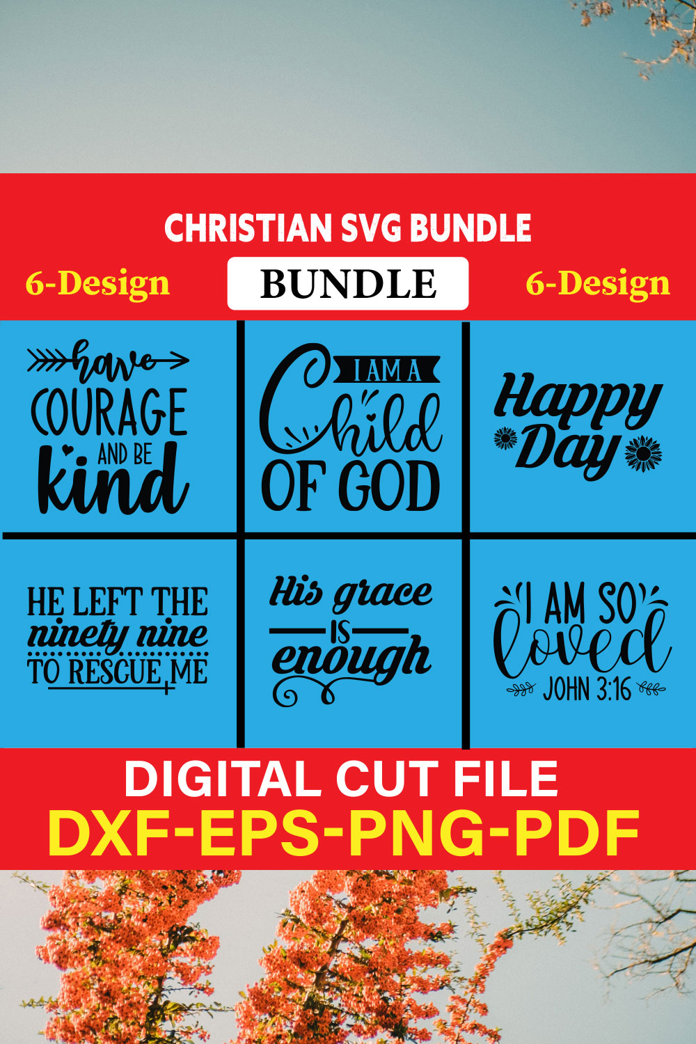 Christian T-shirt Design Bundle Vol-11 pinterest preview image.