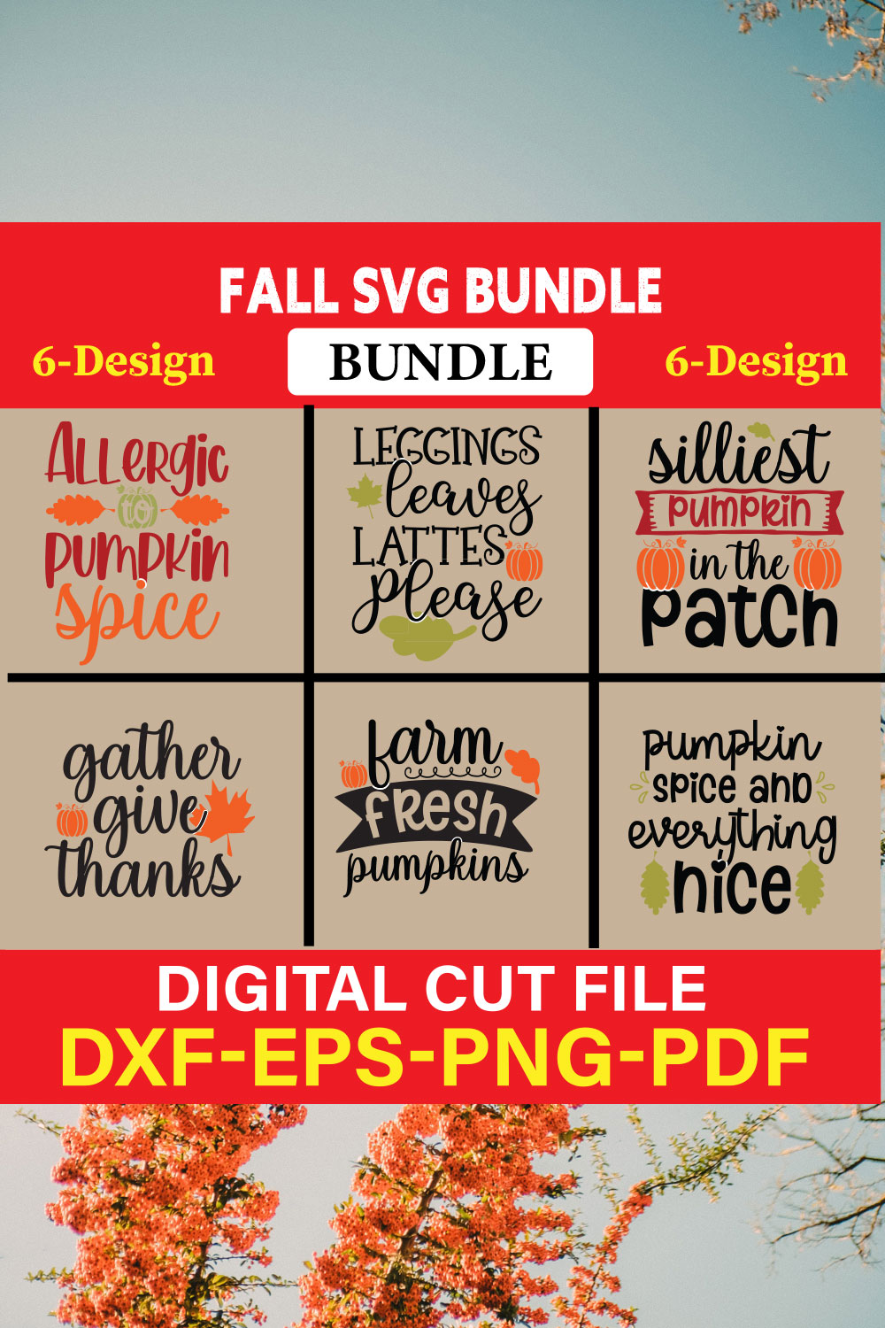 Fall SVG, Fall SVG Bundle, Autumn Svg, Thanksgiving Svg, Fall Svg Designs, Fall Sign, Autumn Bundle Svg, Vol-03 pinterest preview image.