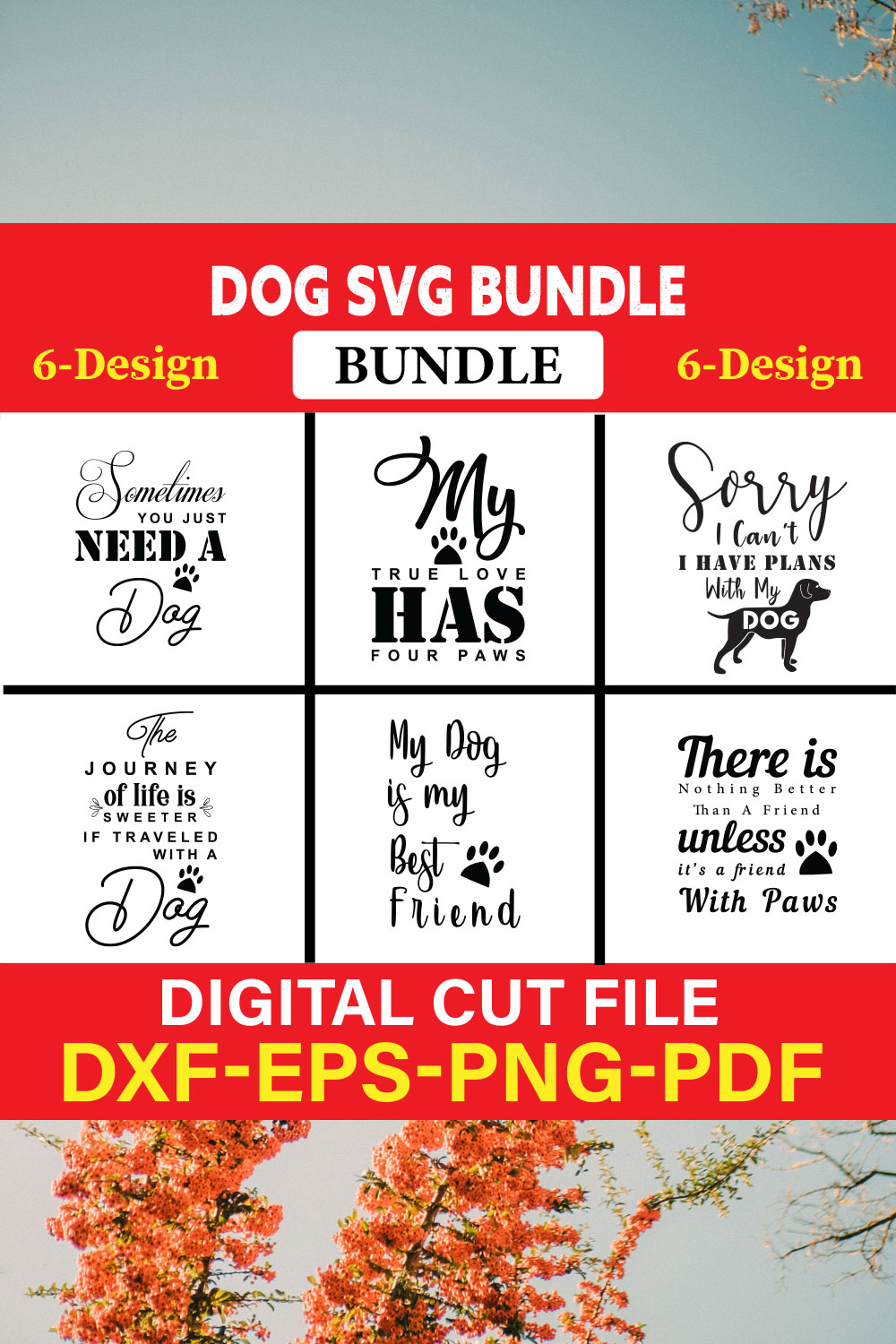 Dog T-shirt Design Bundle Vol-21 pinterest preview image.