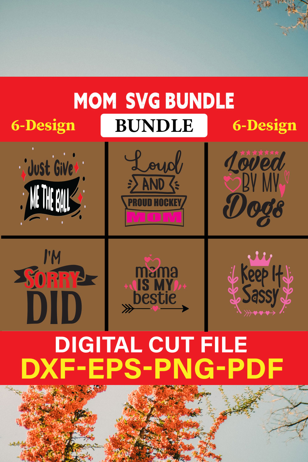 Mom T-shirt Design Bundle Vol-5 pinterest preview image.