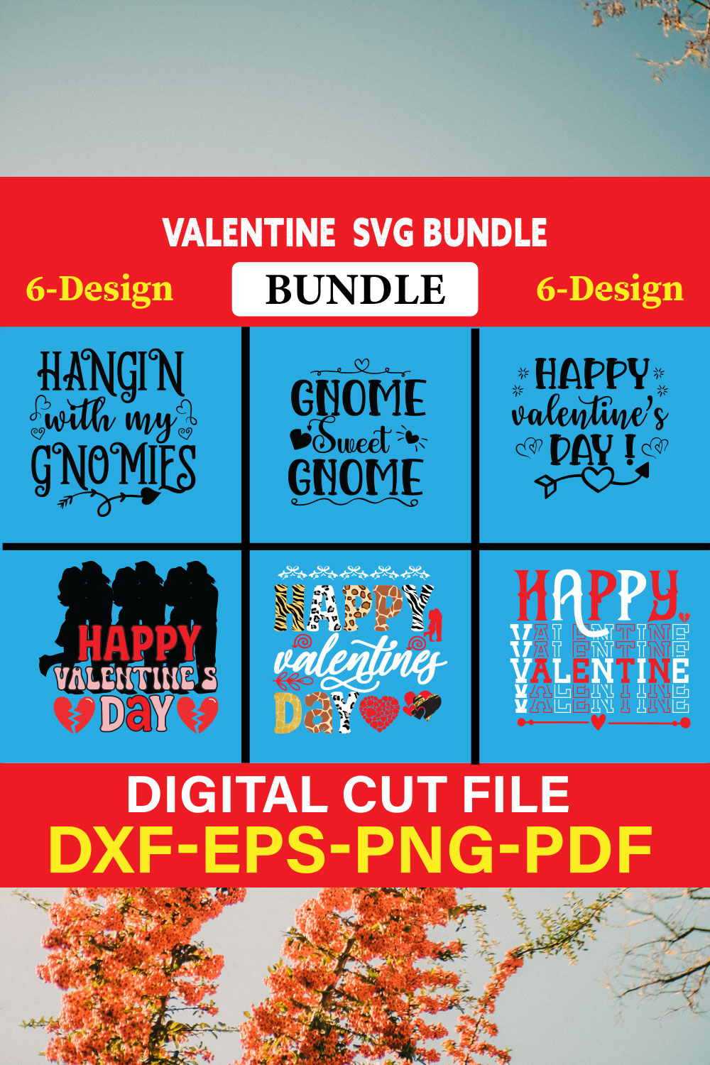 Valentine T-shirt Design Bundle Vol-11 pinterest preview image.