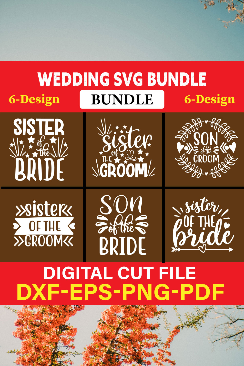 Wedding T-shirt Design Bundle Vol-26 pinterest preview image.