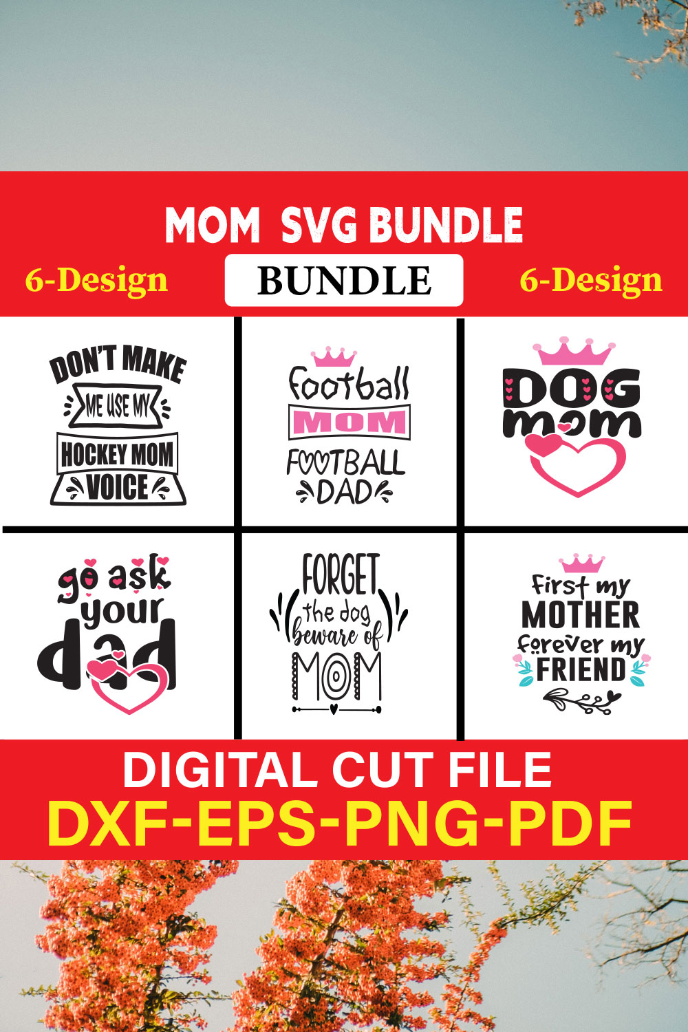 Mom T-shirt Design Bundle Vol-2 pinterest preview image.