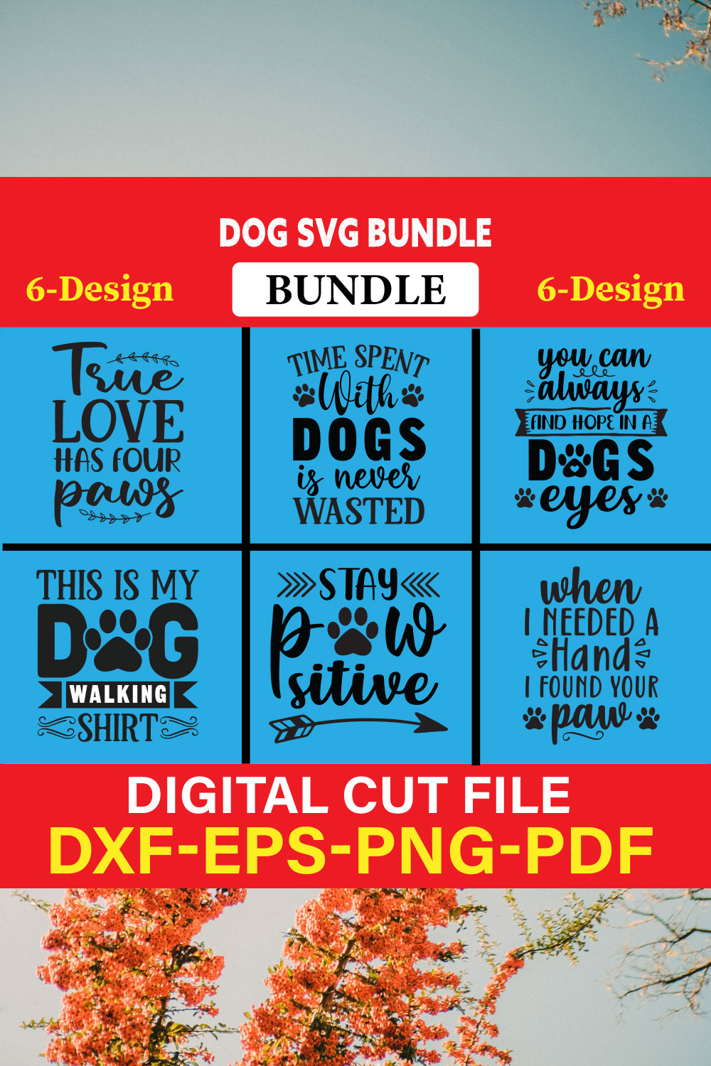 Dog T-shirt Design Bundle Vol-10 pinterest preview image.