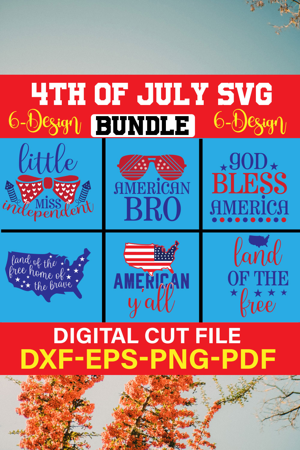 4th of July SVG Bundle Vol-3 pinterest preview image.