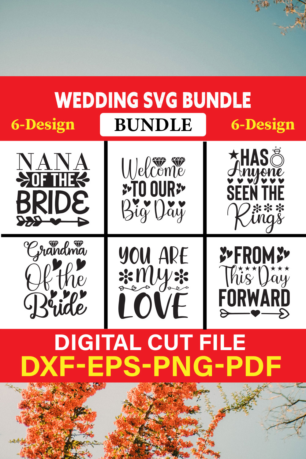 Wedding T-shirt Design Bundle Vol-2 pinterest preview image.