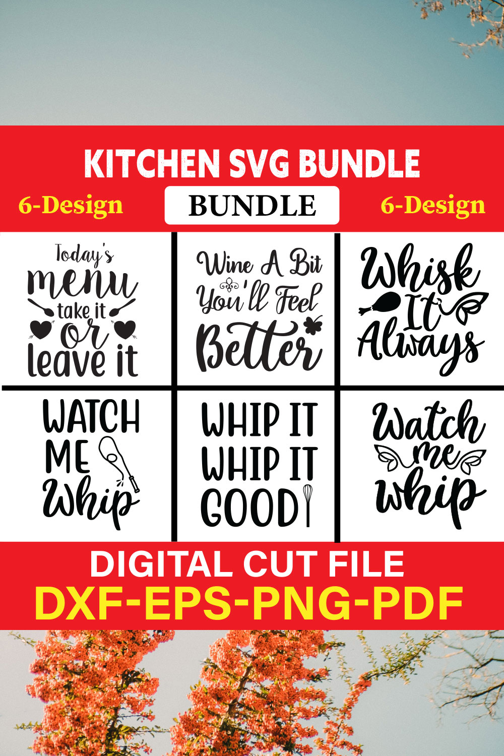 Kitchen T-shirt Design Bundle Vol-13 pinterest preview image.