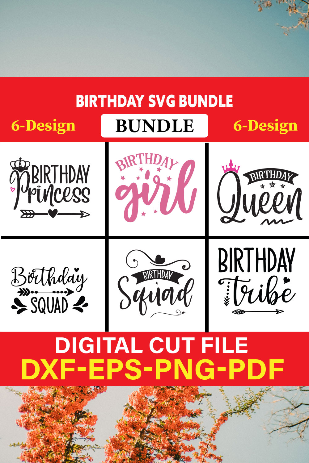 Birthday T-shirt Design Bundle Vol-3 pinterest preview image.