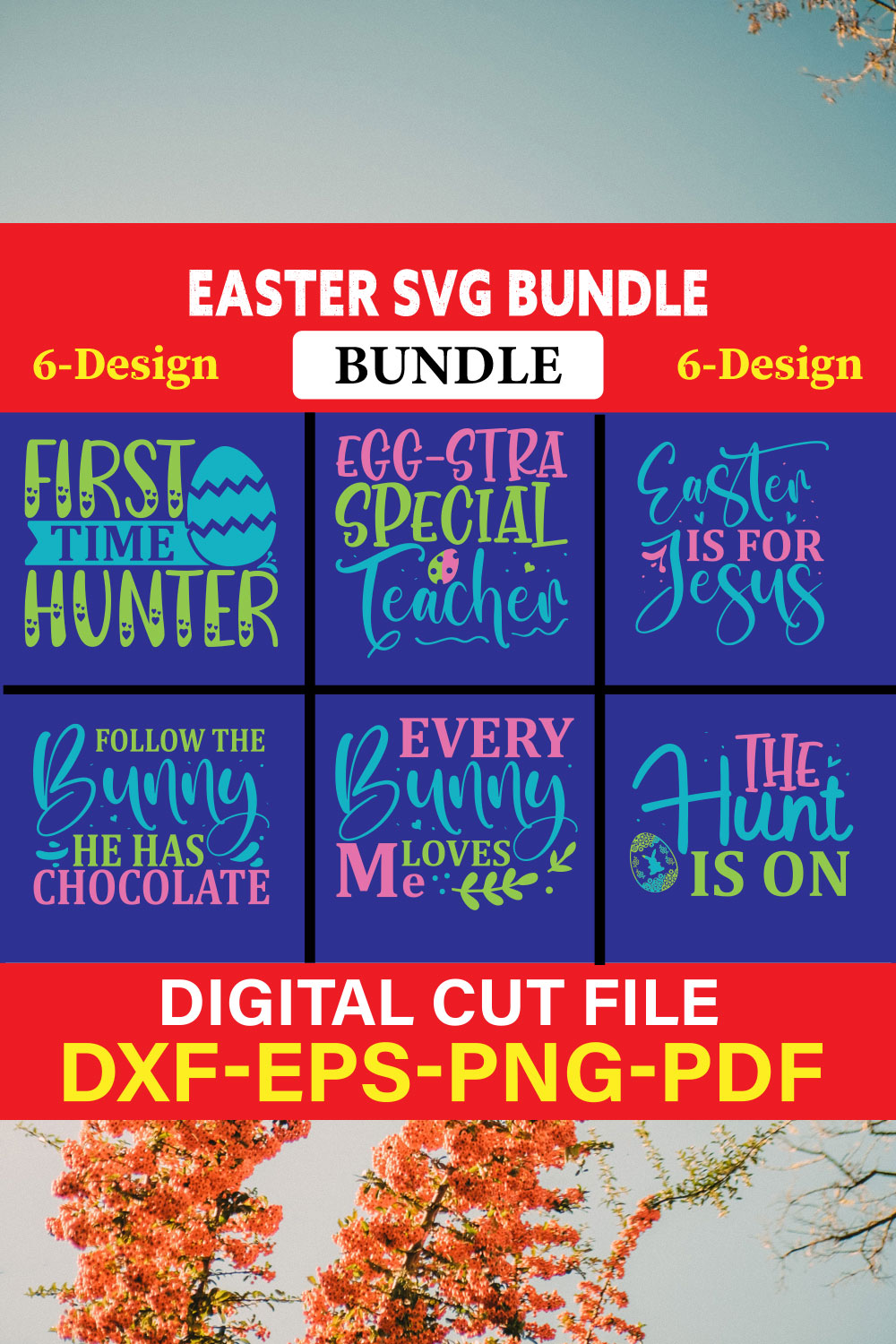 Easter T-shirt Design Bundle Vol-3 pinterest preview image.