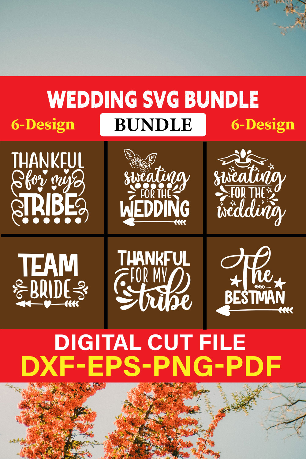 Wedding T-shirt Design Bundle Vol-28 pinterest preview image.