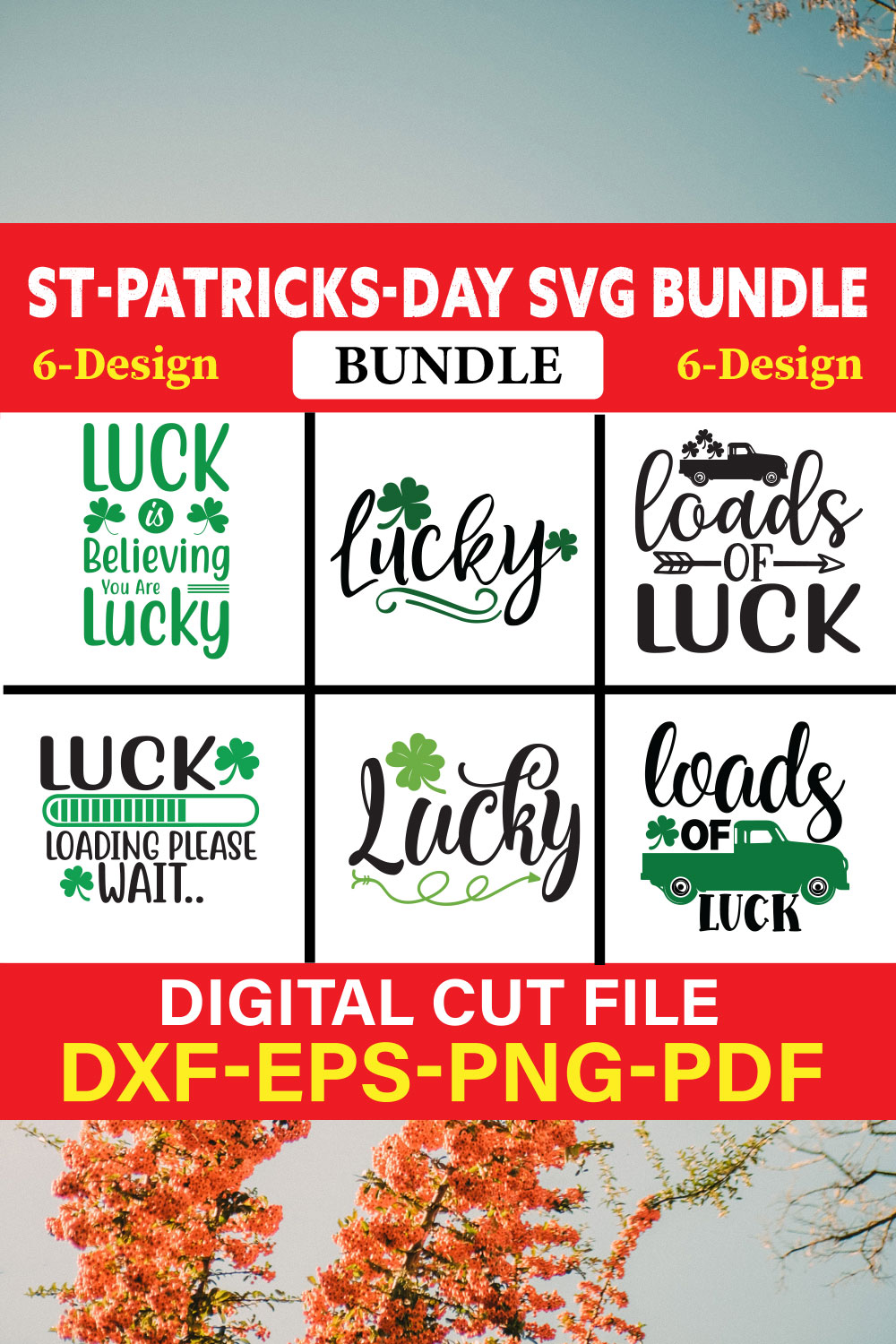 St-Patricks Day T-shirt Design Bundle Vol-5 pinterest preview image.