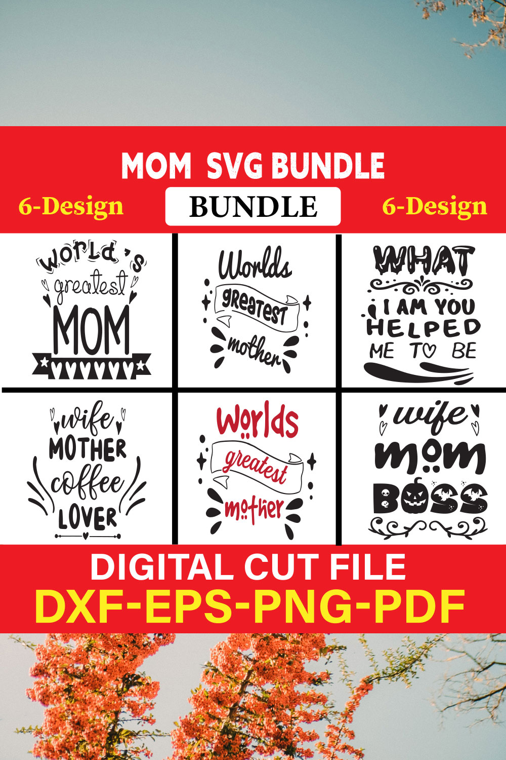 Mom T-shirt Design Bundle Vol-11 pinterest preview image.