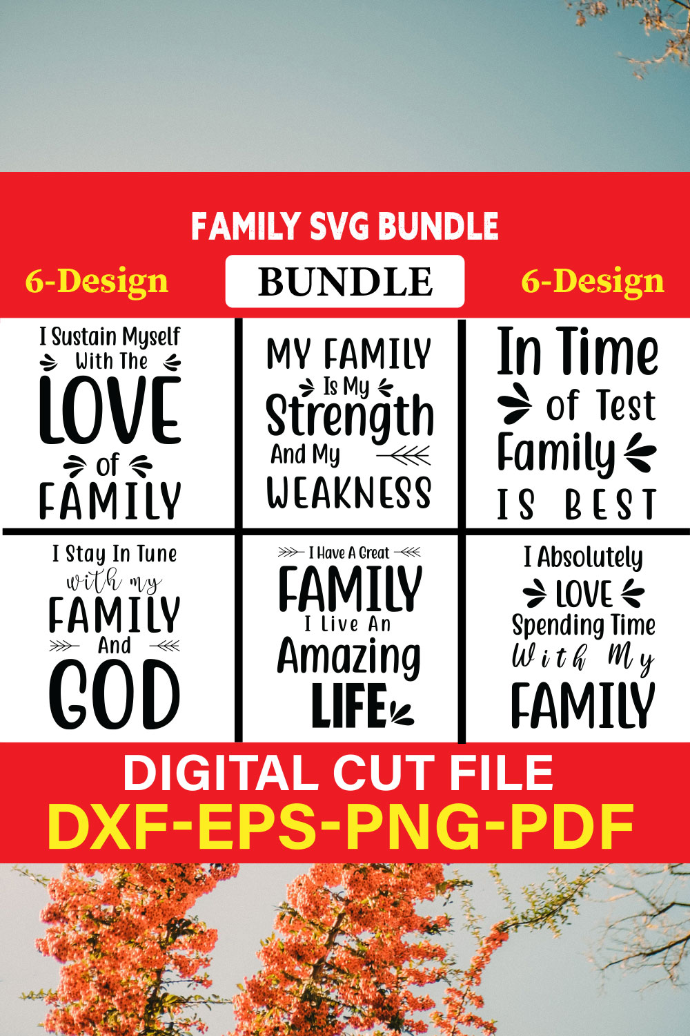Family T-shirt Design Bundle Vol-2 pinterest preview image.