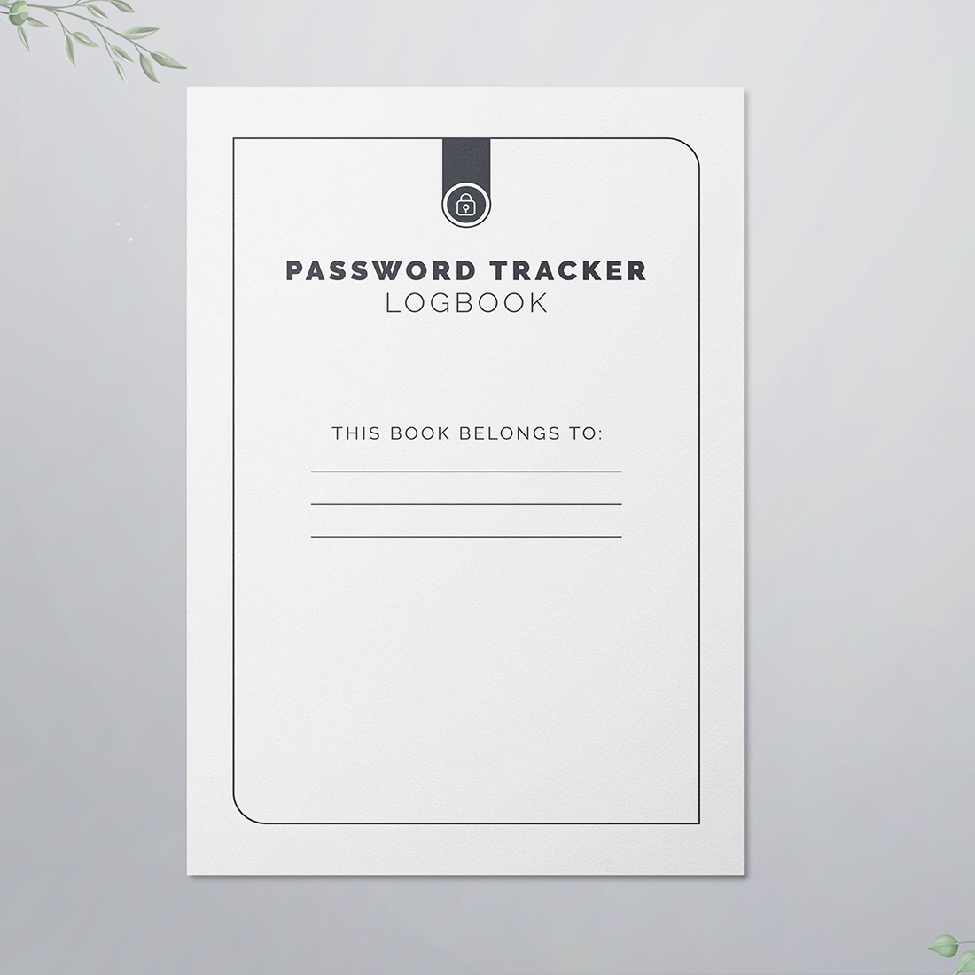 Password Tracker Logbook KDP Interior preview image.