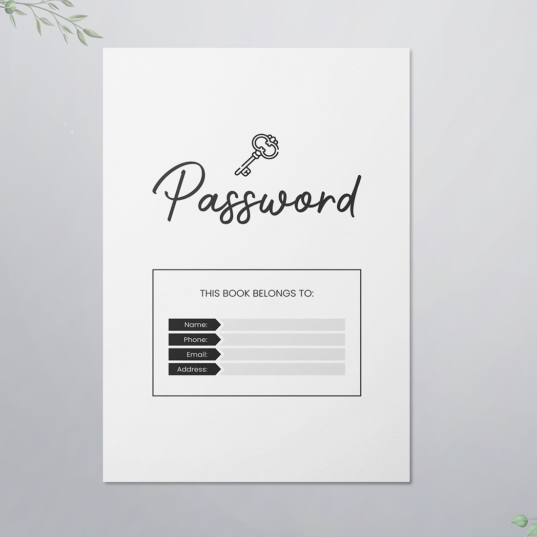 Password Tracker Logbook KDP Interior preview image.