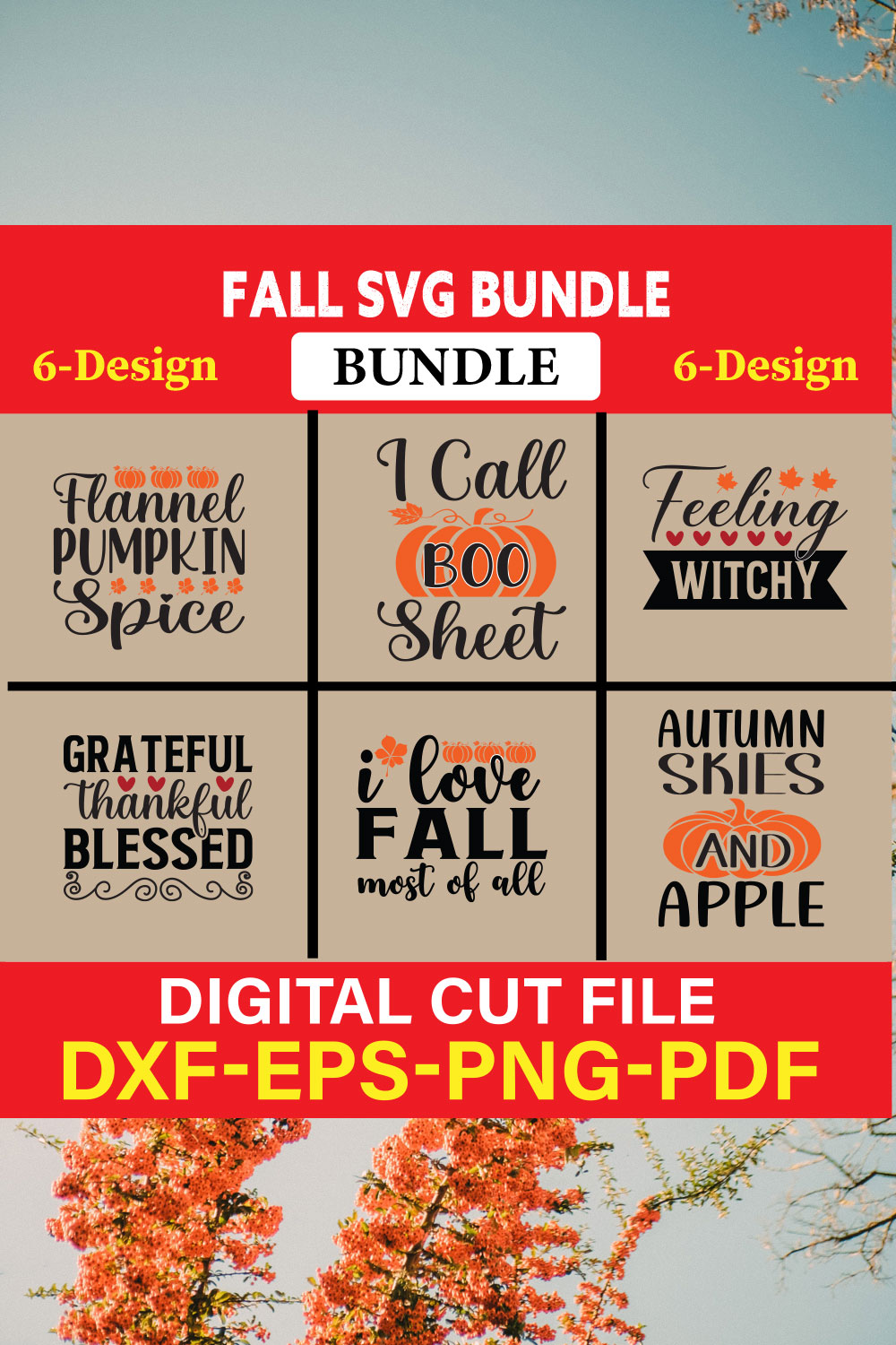 Fall SVG, Fall SVG Bundle, Autumn Svg, Thanksgiving Svg, Fall Svg Designs, Fall Sign, Autumn Bundle Svg, Vol-05 pinterest preview image.